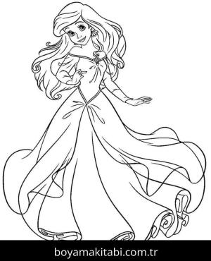 Küçük Deniz Kızı (Little Mermaid) boyama sayfası – eğlenceli etkinlik, el becerilerini geliştirir