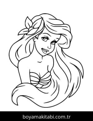 Küçük Deniz Kızı (Little Mermaid) boyama sayfası – evde etkinlik, ücretsiz yazdır