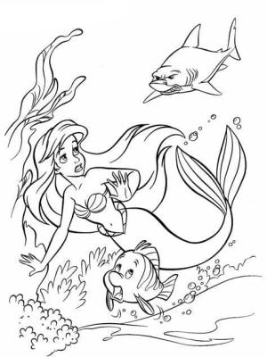 Küçük Deniz Kızı (Little Mermaid) boyama sayfası,  coloring page, Ücretsiz Mutlu Ariel, 