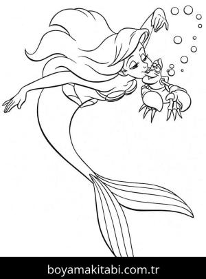 Küçük Deniz Kızı (Little Mermaid) boyama sayfası – yaratıcılık, eğlenceli etkinlik