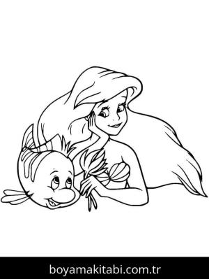 Küçük Deniz Kızı (Little Mermaid) boyama sayfası – boyama çalışması, yaratıcılığı geliştirir