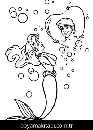 Küçük Deniz Kızı (Little Mermaid) boyama sayfası – evde etkinlik, ücretsiz yazdır