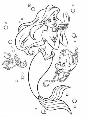 Küçük Deniz Kızı (Little Mermaid) boyama sayfası,  coloring page, Komik Ariel, 