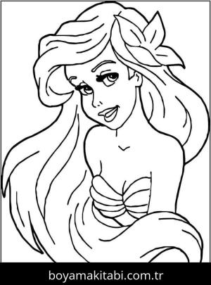 Küçük Deniz Kızı (Little Mermaid) boyama sayfası – okul öncesi, evde etkinlik