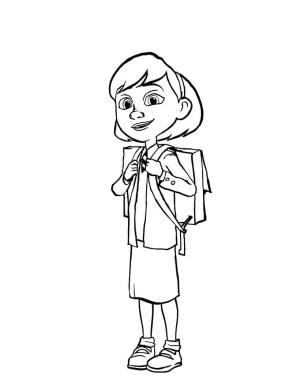 Küçük Kız boyama sayfası,  coloring page, Gülümseyen Çizgi Film Küçük Kız, 