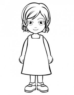 Küçük Kız boyama sayfası,  coloring page, Gülümseyen Küçük Kız, 