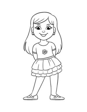 Küçük Kız boyama sayfası,  coloring page, Gülen Küçük Kız, 