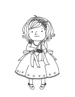 Küçük Kız boyama sayfası,  coloring page, Çiçek Küçük Kız, 