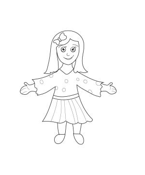 Küçük Kız boyama sayfası,  coloring page, Mutlu Küçük Kız, 