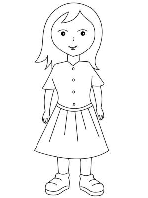 Küçük Kız boyama sayfası,  coloring page, Temel Küçük Kız, 