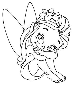 Küçük Kız boyama sayfası,  coloring page, Küçük Peri Kız, 