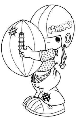 Küçük Kız boyama sayfası,  coloring page, Topu tutan Küçük Kız, 