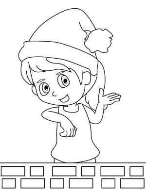 Küçük Kız boyama sayfası,  coloring page, Noel Küçük Kız, 