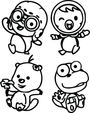 Küçük Penguen Pororo boyama sayfası,  coloring page, Chibi Pororo, 