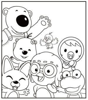 Küçük Penguen Pororo boyama sayfası,  coloring page, Pororo tüm Karakterler, 