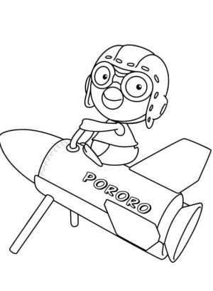 Küçük Penguen Pororo boyama sayfası,  coloring page, Uçan Pororo, 