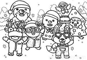 Küçük Penguen Pororo boyama sayfası,  coloring page, Pororo Noel, 