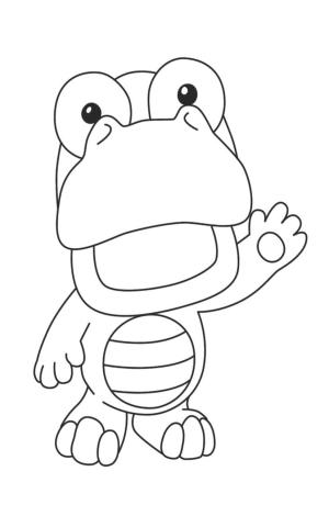 Küçük Penguen Pororo boyama sayfası,  coloring page, Cron Timsah, 