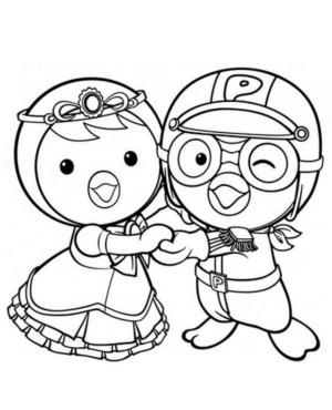 Küçük Penguen Pororo boyama sayfası,  coloring page, Sevimli Penguenler, 