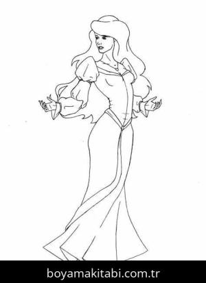 Kuğu Prenses boyama sayfası – boyama etkinliği, çocuk aktivitesi