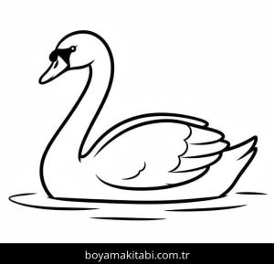 Kuğu boyama sayfası – ücretsiz yazdır, boyama etkinliği