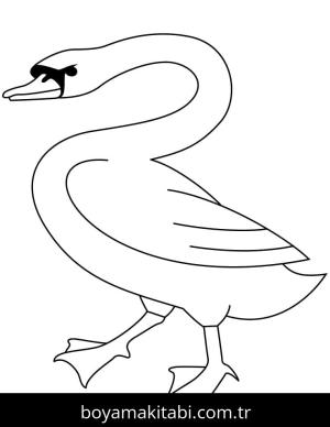 Kuğu boyama sayfası – eğitici aktivite, yaratıcılık