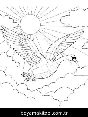 Kuğu boyama sayfası – ücretsiz yazdır, boyama etkinliği