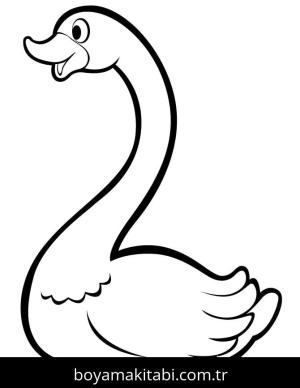 Kuğu boyama sayfası – sevimli karakter, sanatsal çalışma