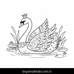 Kuğu boyama sayfası – ücretsiz yazdır, boyama etkinliği