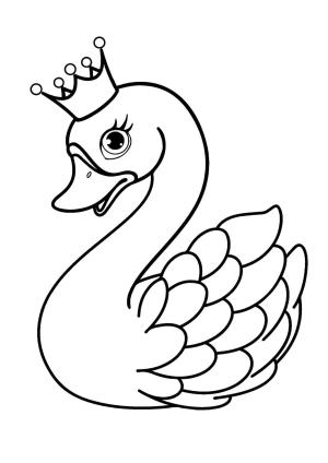 Kuğu boyama sayfası,  coloring page, Tacı olan Kuğu, 