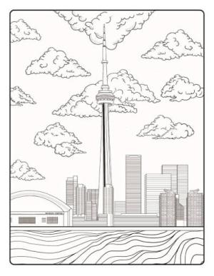 Kule boyama sayfası,  coloring page, Toronto kulesi, 