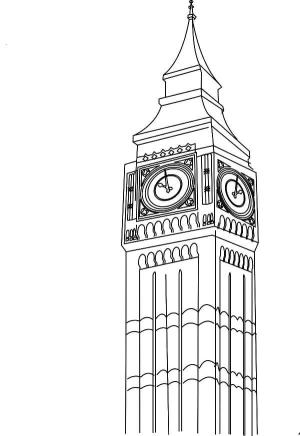 Kule boyama sayfası,  coloring page, Big Ben Saat Kulesi, 