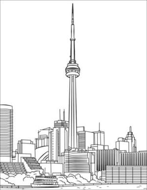 Kule boyama sayfası,  coloring page, CN Kulesi Toronto, 