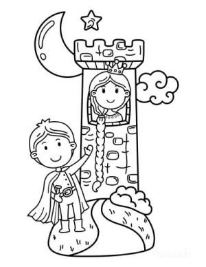 Kule boyama sayfası,  coloring page, Kule Prensesi, 