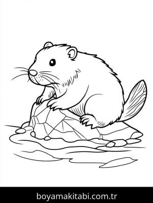 Kunduz boyama sayfası – çocuk aktivitesi, PDF indir