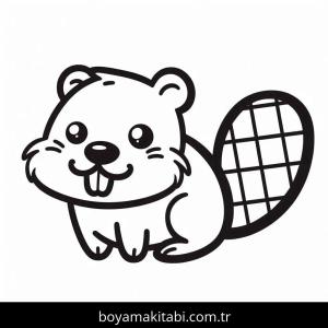 Kunduz boyama sayfası – çocuklar için, çizgi film temalı