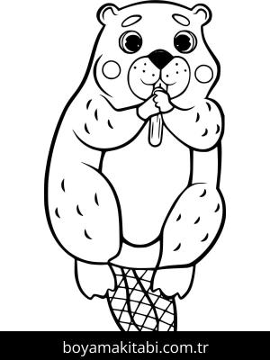 Kunduz boyama sayfası – sevimli karakter, sanatsal çalışma