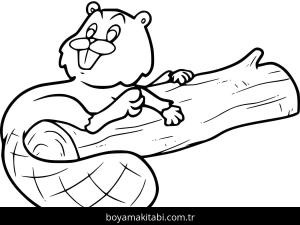 Kunduz boyama sayfası – basit çizim, kolay boyama