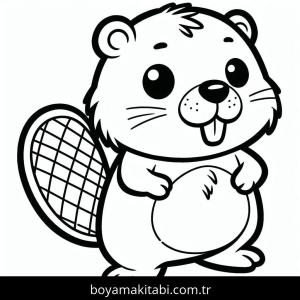 Kunduz boyama sayfası – basit çizim, kolay boyama