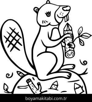 Kunduz boyama sayfası – çizgi film temalı, basit çizim