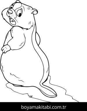 Kunduz boyama sayfası – PDF indir, sevimli karakter