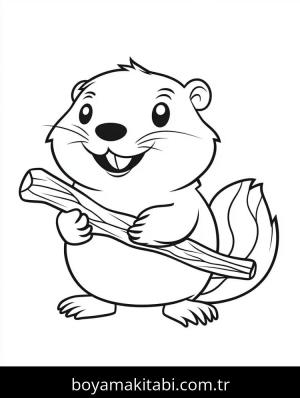 Kunduz boyama sayfası – sevimli karakter, sanatsal çalışma