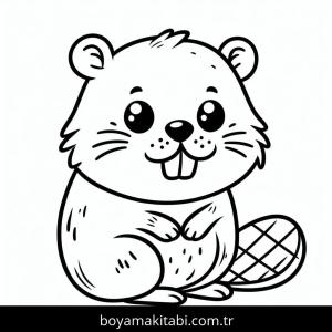 Kunduz boyama sayfası – kolay boyama, eğitici aktivite