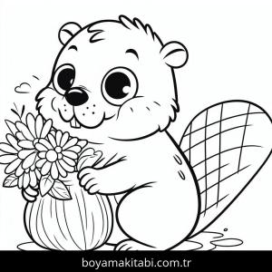 Kunduz boyama sayfası – çocuk aktivitesi, PDF indir