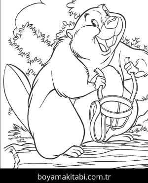 Kunduz boyama sayfası – çocuklar için, çizgi film temalı