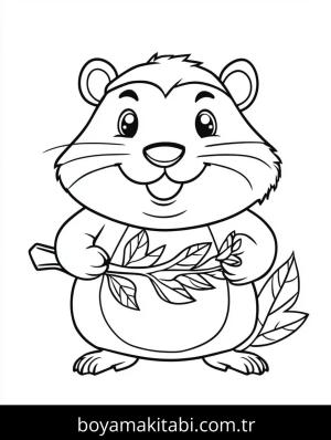 Kunduz boyama sayfası – PDF indir, sevimli karakter