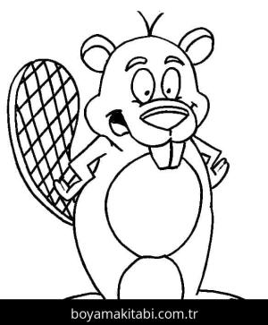 Kunduz boyama sayfası – sevimli karakter, sanatsal çalışma