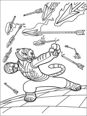 Kung Fu Panda boyama sayfası,  coloring page, Tigress Fighting, 