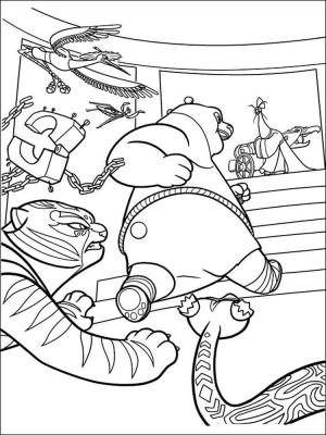 Kung Fu Panda boyama sayfası,  coloring page, Team Po Fighting, 