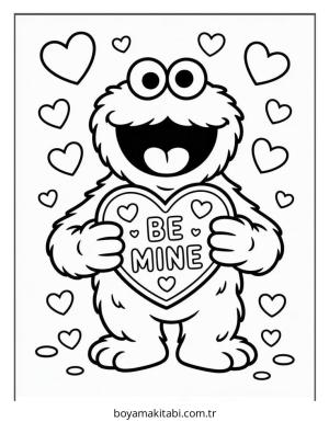 Kurabiye Canavarı boyama sayfası – sevimli karakter, sanatsal çalışma